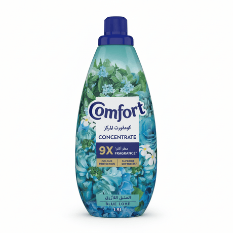 Comfort Concentrate Fabric Softener 1.5L, Blue Love, 9X Fragrance, Colour Protection and Superior Softness - Al Kabayel Discount CentreComfort Concentrate Fabric Softener 1.5L, Blue Love, 9X Fragrance, Colour Protection and Superior SoftnessLaundry CareCOMFORTAl Kabayel Discount Centre