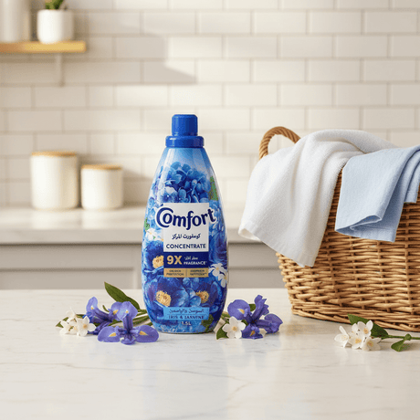 Comfort Concentrate Fabric Softener 1.5L, Iris & Jasmine, 9X Fragrance, Colour Protection and Superior Softness - Al Kabayel Discount CentreComfort Concentrate Fabric Softener 1.5L, Iris & Jasmine, 9X Fragrance, Colour Protection and Superior SoftnessLaundry CareCOMFORTAl Kabayel Discount Centre