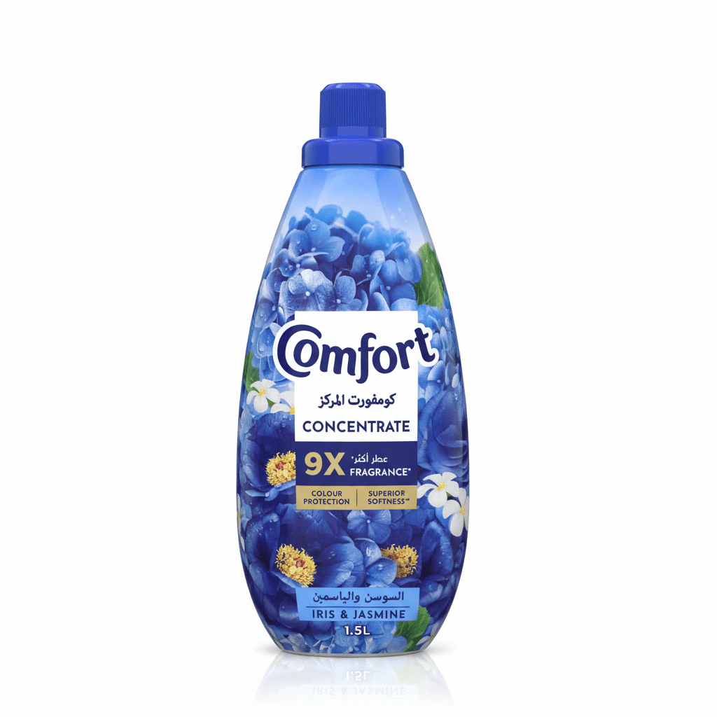 Comfort Concentrate Fabric Softener 1.5L, Iris & Jasmine, 9X Fragrance, Colour Protection and Superior Softness - Al Kabayel Discount CentreComfort Concentrate Fabric Softener 1.5L, Iris & Jasmine, 9X Fragrance, Colour Protection and Superior SoftnessLaundry CareCOMFORTAl Kabayel Discount Centre
