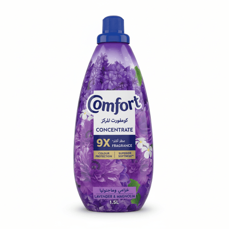 Comfort Concentrate Fabric Softener 1.5L, Lavender & Magnolia, 9X Fragrance, Colour Protection and Superior Softness - Al Kabayel Discount CentreComfort Concentrate Fabric Softener 1.5L, Lavender & Magnolia, 9X Fragrance, Colour Protection and Superior SoftnessLaundry CareCOMFORTAl Kabayel Discount Centre
