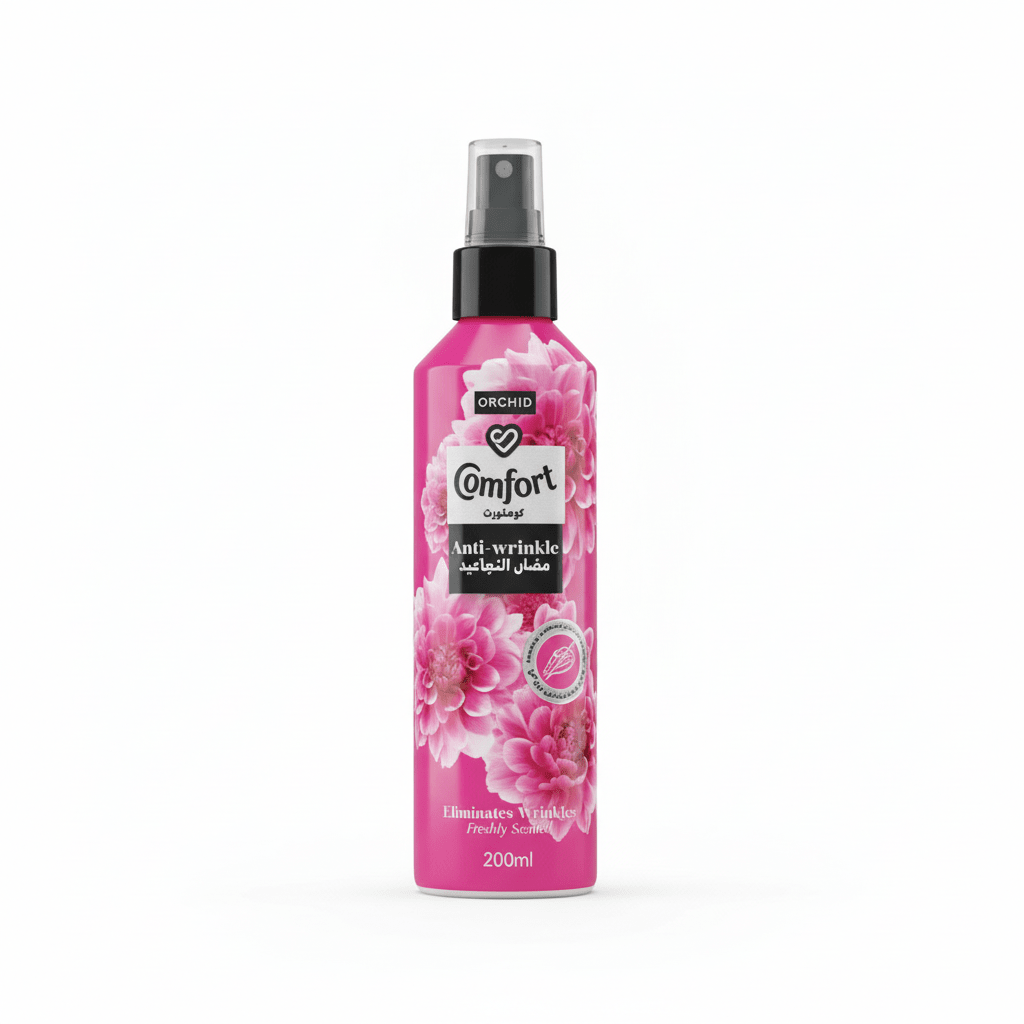 Comfort Orchid Freshly Scented Anti - Wrinkle Spray for Clothes Pink 200ml - Al Kabayel Discount CentreComfort Orchid Freshly Scented Anti - Wrinkle Spray for Clothes Pink 200mlLaundry CareCOMFORTAl Kabayel Discount Centre