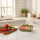 Compact Rectangular Glass Food Storage Container with Airtight Freshness - Seal Lid – Space Saving Design – 700 ml - Al Kabayel Discount CentreCompact Rectangular Glass Food Storage Container with Airtight Freshness - Seal Lid – Space Saving Design – 700 mlFood ContainersAKDCAl Kabayel Discount Centre