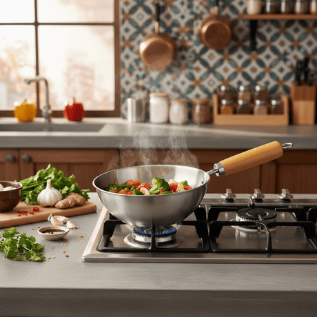 Compact Stainless Steel Stir - Fry Wok with Ergonomic Wooden Handle – Everyday Cooking Pan (1200 ml) - Al Kabayel Discount CentreCompact Stainless Steel Stir - Fry Wok with Ergonomic Wooden Handle – Everyday Cooking Pan (1200 ml)Frying Pans & SkilletsAKDCAl Kabayel Discount Centre