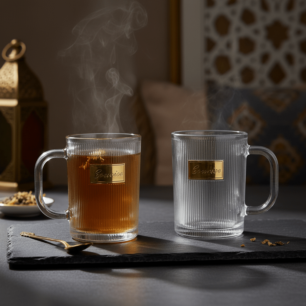 Concise Ribbed Glass Mug 300ml — Gold Edition - Al Kabayel Discount CentreConcise Ribbed Glass Mug 300ml — Gold EditionMugsConciseAl Kabayel Discount Centre