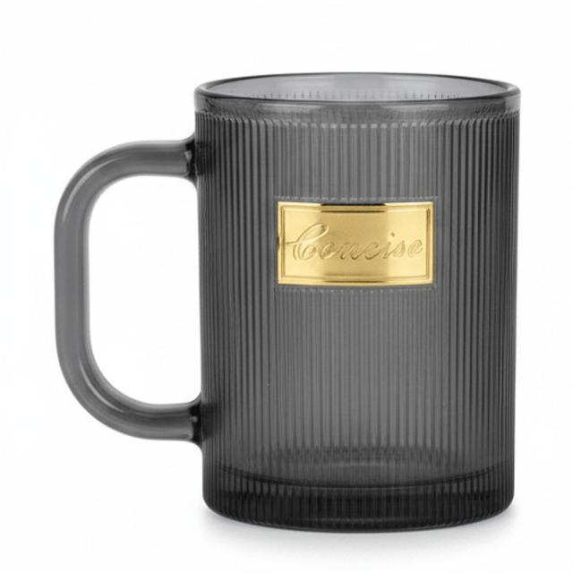 Concise Tinted Black Ribbed Glass Mug – 300ml - Al Kabayel Discount CentreConcise Tinted Black Ribbed Glass Mug – 300mlMugsConciseAl Kabayel Discount Centre