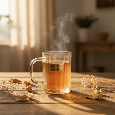 Concise Tinted Peach Ribbed Glass Mug — 300ml | Gold Embossed | Premium Glassware - Al Kabayel Discount CentreConcise Tinted Peach Ribbed Glass Mug — 300ml | Gold Embossed | Premium GlasswareMugsConciseAl Kabayel Discount Centre