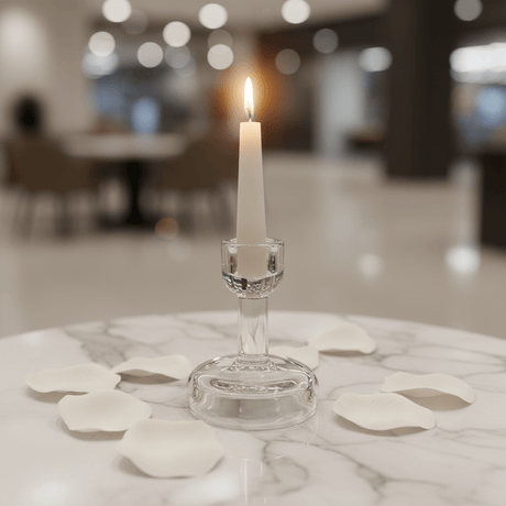 Contemporary Elegant Glass Footed Candle Holder for Sophisticated Home Decoration – 10cm - Al Kabayel Discount CentreContemporary Elegant Glass Footed Candle Holder for Sophisticated Home Decoration – 10cmHome Décor AccentsAKDCAl Kabayel Discount Centre