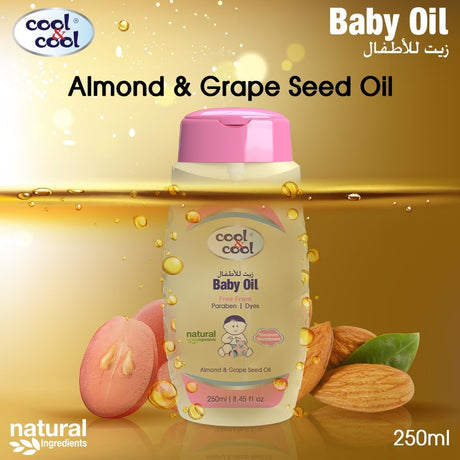 Cool & Cool Baby Oil – 250ml | Paraben & Dye Free | Almond & Grape Seed Oil - Al Kabayel Discount CentreCool & Cool Baby Oil – 250ml | Paraben & Dye Free | Almond & Grape Seed OilBaby ProductsCOOL & COOLAl Kabayel Discount Centre