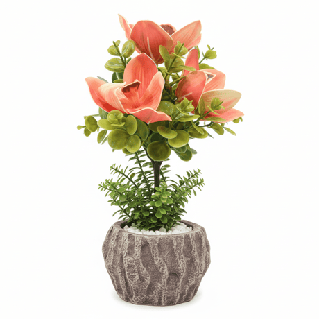 Coral Bloom Artificial Magnolia Plant | Elegant Chalk Pot | 33cm - Al Kabayel Discount CentreCoral Bloom Artificial Magnolia Plant | Elegant Chalk Pot | 33cmArtificial FloraAKDCAl Kabayel Discount Centre