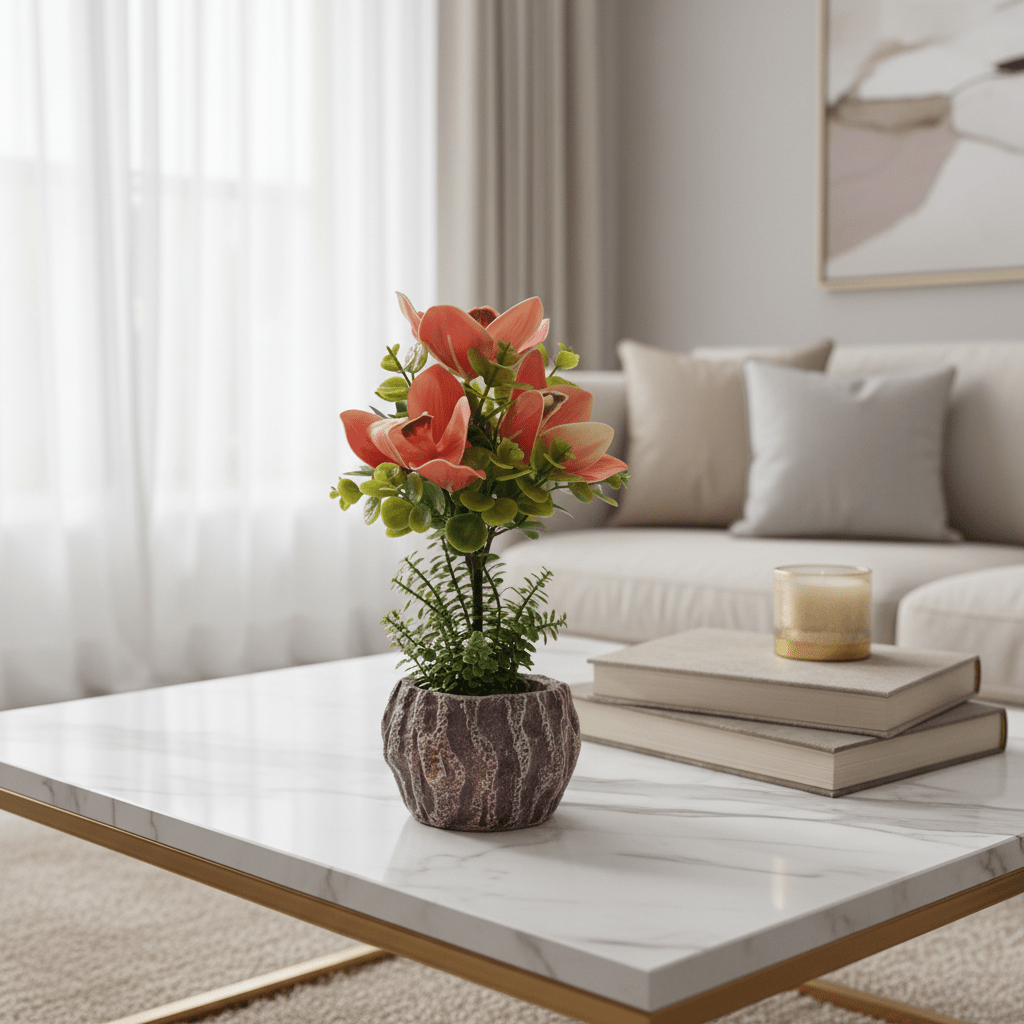 Coral Bloom Artificial Magnolia Plant | Elegant Chalk Pot | 33cm - Al Kabayel Discount CentreCoral Bloom Artificial Magnolia Plant | Elegant Chalk Pot | 33cmArtificial FloraAKDCAl Kabayel Discount Centre