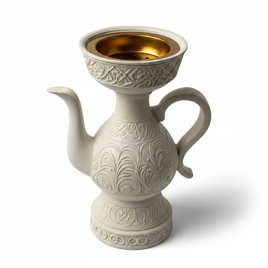Cream Chalk Arabic Incense Burner | Ornate Floral Engraving | 18cm - Al Kabayel Discount CentreCream Chalk Arabic Incense Burner | Ornate Floral Engraving | 18cmIncense BurnerAKDCAl Kabayel Discount Centre
