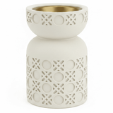 Cream Chalk Ceramic Incense Burner | Geometric Lattice Design | 10×6 cm - Al Kabayel Discount CentreCream Chalk Ceramic Incense Burner | Geometric Lattice Design | 10×6 cmIncense burnerAKDCAl Kabayel Discount Centre