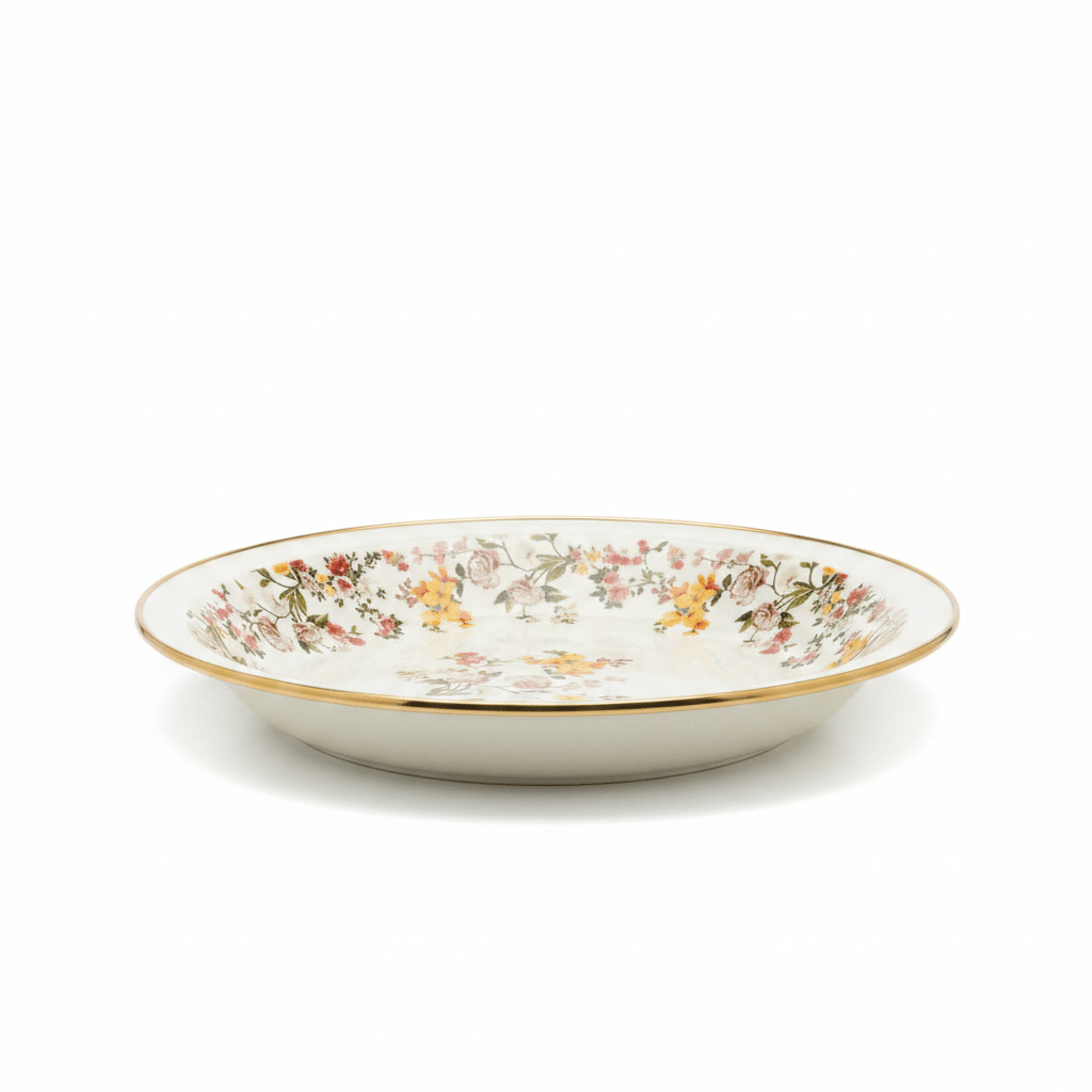 Cream Enamel Deep Plate with Floral Design – 28cm - Al Kabayel Discount CentreCream Enamel Deep Plate with Floral Design – 28cmPlatesAKDCAl Kabayel Discount Centre