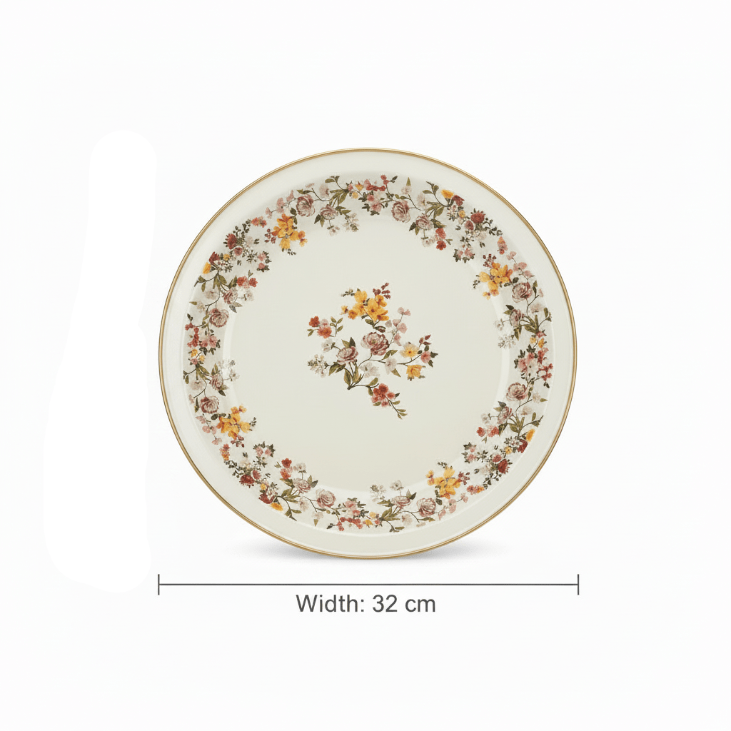Cream Enamel Deep Plate with Floral Design – 32cm - Al Kabayel Discount CentreCream Enamel Deep Plate with Floral Design – 32cmPlatesAKDCAl Kabayel Discount Centre
