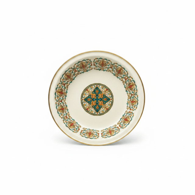 Cream Enamel Deep Plate with Ornate Islamic Design – 24cm - Al Kabayel Discount CentreCream Enamel Deep Plate with Ornate Islamic Design – 24cmPlatesAKDCAl Kabayel Discount Centre