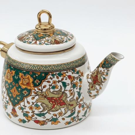 Cream Enamel Kettle Set with Floral Design — 2 Pcs - 2.2 Litre + 1 Litre - Al Kabayel Discount CentreCream Enamel Kettle Set with Floral Design — 2 Pcs - 2.2 Litre + 1 LitreTea/Coffee PotsAKDCAl Kabayel Discount Centre