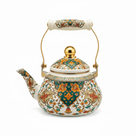Cream Enamel Kettle with Floral Design – 1.5 Ltr - Al Kabayel Discount CentreCream Enamel Kettle with Floral Design – 1.5 LtrTea/Coffee PotsAKDCAl Kabayel Discount Centre