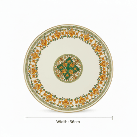 Cream Enamel Round Serving Tray with Floral Design – 36cm - Al Kabayel Discount CentreCream Enamel Round Serving Tray with Floral Design – 36cmServing TraysAKDCAl Kabayel Discount Centre