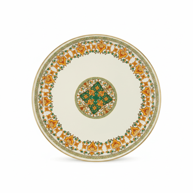 Cream Enamel Round Serving Tray with Floral Design – 36cm - Al Kabayel Discount CentreCream Enamel Round Serving Tray with Floral Design – 36cmServing TraysAKDCAl Kabayel Discount Centre