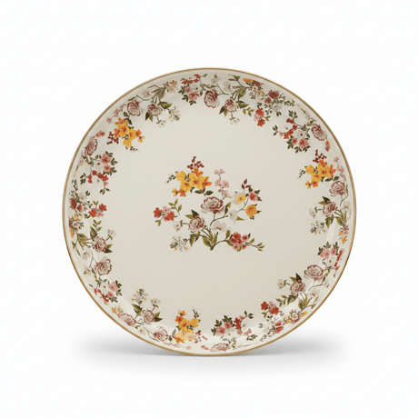 Cream Enamel Round Serving Tray with Floral Design — 46cm - Al Kabayel Discount CentreCream Enamel Round Serving Tray with Floral Design — 46cmServing TraysAKDCAl Kabayel Discount Centre