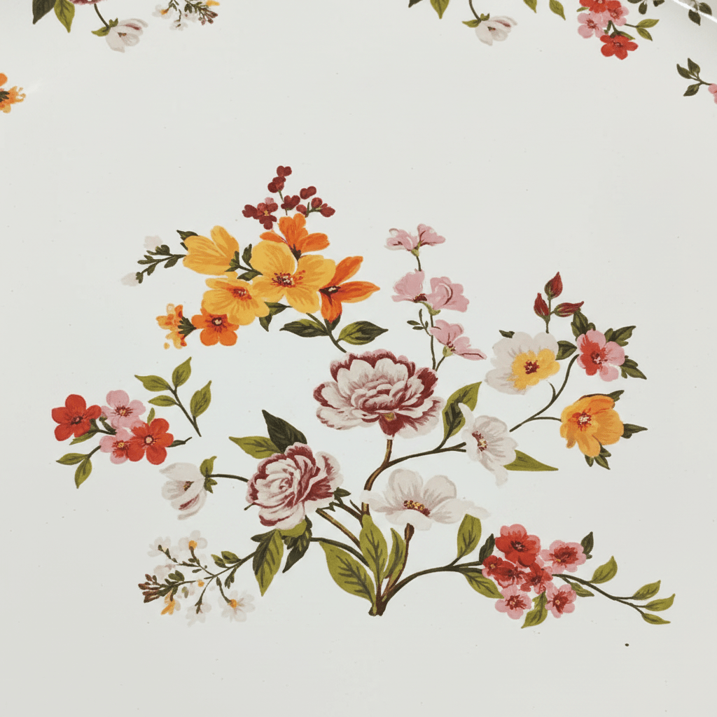 Cream Enamel Round Serving Tray with Floral Design — 46cm - Al Kabayel Discount CentreCream Enamel Round Serving Tray with Floral Design — 46cmServing TraysAKDCAl Kabayel Discount Centre
