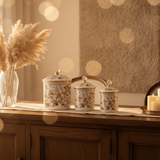 Cream Floral Enamel Canister With Lid Set of 3 - 11cm / 13 cm / 15cm - Al Kabayel Discount CentreCream Floral Enamel Canister With Lid Set of 3 - 11cm / 13 cm / 15cmJars & Food SaversAKDCAl Kabayel Discount Centre