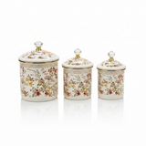 Cream Floral Enamel Canister With Lid Set of 3 - 11cm / 13 cm / 15cm - Al Kabayel Discount CentreCream Floral Enamel Canister With Lid Set of 3 - 11cm / 13 cm / 15cmJars & Food SaversAKDCAl Kabayel Discount Centre