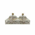 Cream & Gold Arabesque Candy Bowl with Holder — 2 Pcs Set - 27×15 cm - Al Kabayel Discount CentreCream & Gold Arabesque Candy Bowl with Holder — 2 Pcs Set - 27×15 cmBowlsAKDCAl Kabayel Discount Centre