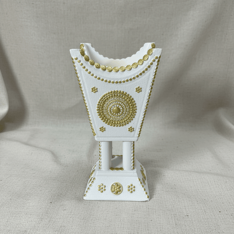 Cream & Gold Chalk Incense Burner | Arabic Majlis Bakhoor Holder | 16×7cm - Al Kabayel Discount CentreCream & Gold Chalk Incense Burner | Arabic Majlis Bakhoor Holder | 16×7cmIncense burnerAKDCAl Kabayel Discount Centre