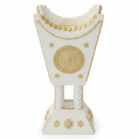 Cream & Gold Chalk Incense Burner | Arabic Majlis Bakhoor Holder | 16×7cm - Al Kabayel Discount CentreCream & Gold Chalk Incense Burner | Arabic Majlis Bakhoor Holder | 16×7cmIncense burnerAKDCAl Kabayel Discount Centre