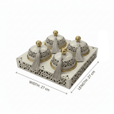 Cream & Gold Metal 4-Piece Candy Bowl Set with Tray - 27×27 cm - Al Kabayel Discount CentreCream & Gold Metal 4-Piece Candy Bowl Set with Tray - 27×27 cmBowlsAKDCAl Kabayel Discount Centre