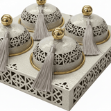Cream & Gold Metal 4-Piece Candy Bowl Set with Tray - 27×27 cm - Al Kabayel Discount CentreCream & Gold Metal 4-Piece Candy Bowl Set with Tray - 27×27 cmBowlsAKDCAl Kabayel Discount Centre