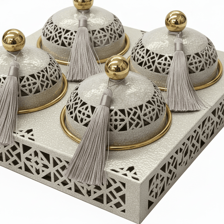 Cream & Gold Metal 4-Piece Candy Bowl Set with Tray - 27×27 cm - Al Kabayel Discount CentreCream & Gold Metal 4-Piece Candy Bowl Set with Tray - 27×27 cmBowlsAKDCAl Kabayel Discount Centre
