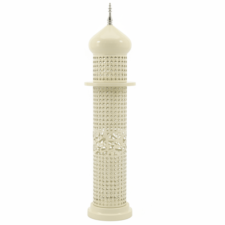 Cream Metal Incense Burner — Minaret Tower Design | 60cm | Arabic Bakhoor Holder - Al Kabayel Discount CentreCream Metal Incense Burner — Minaret Tower Design | 60cm | Arabic Bakhoor HolderIncense BurnerAKDCAl Kabayel Discount Centre
