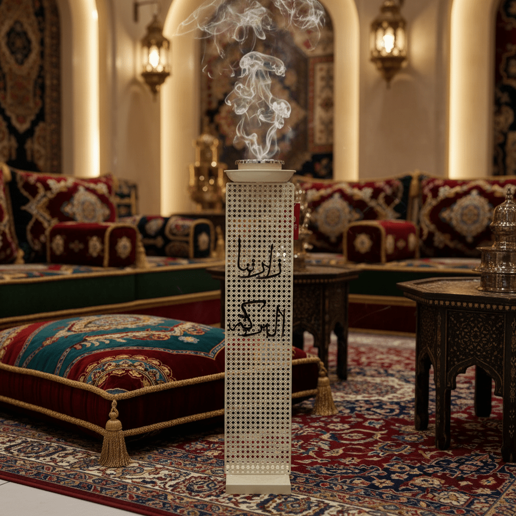 Cream Metal Incense Burner — Minaret Tower Design | 75cm | Arabic Bakhoor Holder - Al Kabayel Discount CentreCream Metal Incense Burner — Minaret Tower Design | 75cm | Arabic Bakhoor HolderIncense BurnerAKDCAl Kabayel Discount Centre