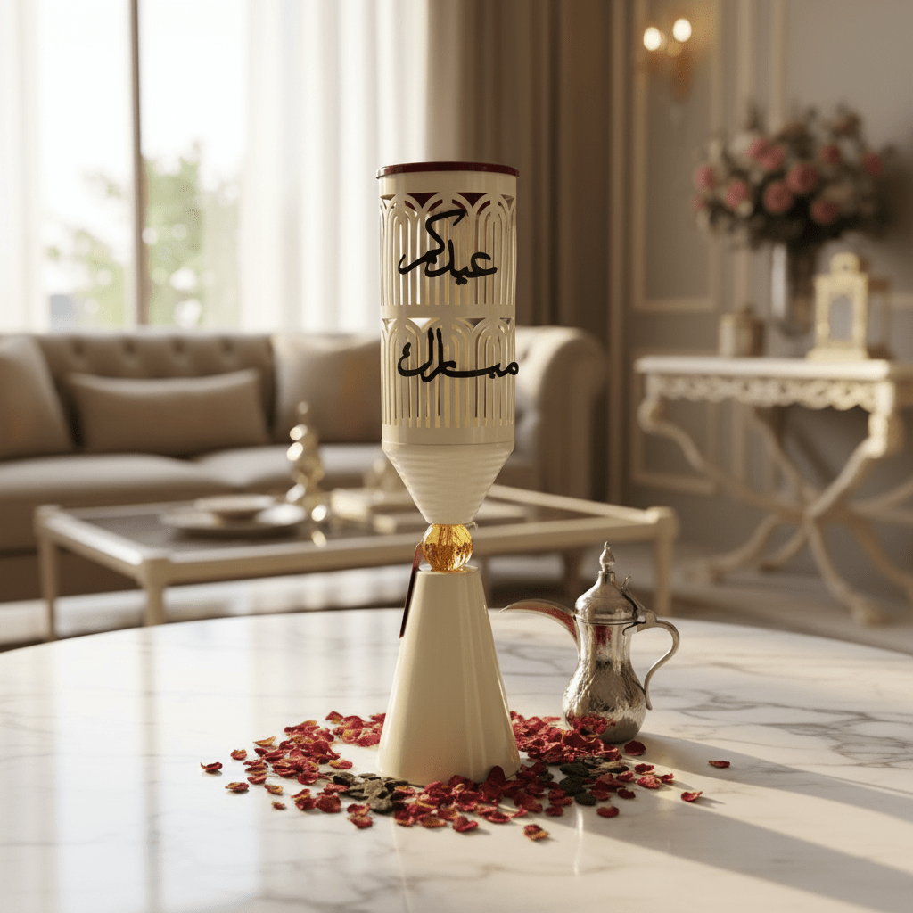 Cream Metal Incense Burner with Arabic Calligraphy Lattice — 50×10cm - Al Kabayel Discount CentreCream Metal Incense Burner with Arabic Calligraphy Lattice — 50×10cmIncense BurnerAKDCAl Kabayel Discount Centre