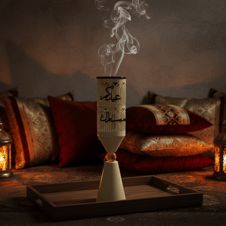 Cream Metal Incense Burner with Arabic Calligraphy Lattice — 50×10cm - Al Kabayel Discount CentreCream Metal Incense Burner with Arabic Calligraphy Lattice — 50×10cmIncense BurnerAKDCAl Kabayel Discount Centre