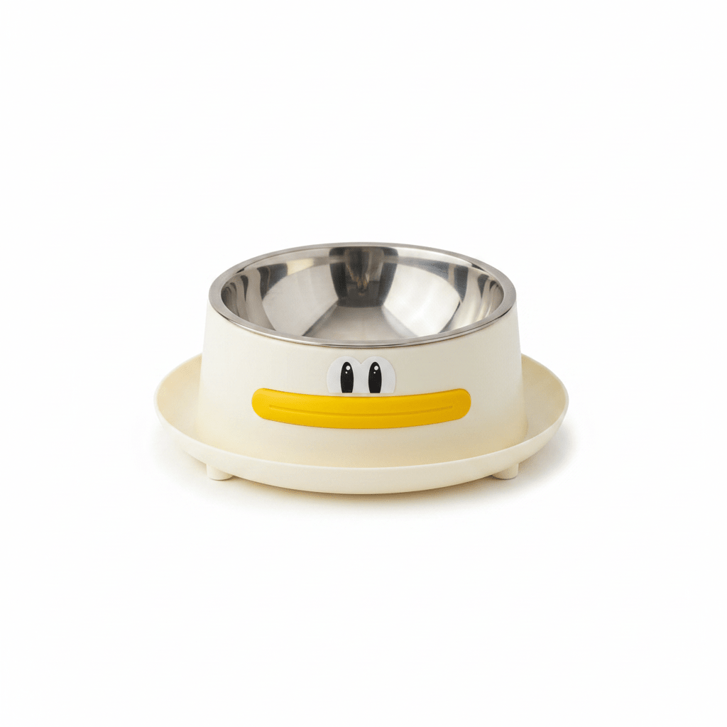 Cream Plastic & Stainless Steel Pet Feeding Bowl – 15cm - Al Kabayel Discount CentreCream Plastic & Stainless Steel Pet Feeding Bowl – 15cmPet SuppliesAKDCAl Kabayel Discount Centre