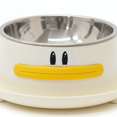 Cream Plastic & Stainless Steel Pet Feeding Bowl – 15cm - Al Kabayel Discount CentreCream Plastic & Stainless Steel Pet Feeding Bowl – 15cmPet SuppliesAKDCAl Kabayel Discount Centre