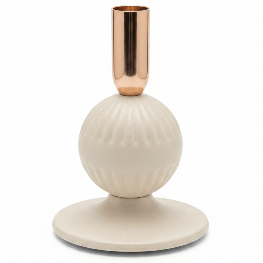 Cream & Rose Gold Elegant Metal Candle Holder – 15cm - Al Kabayel Discount CentreCream & Rose Gold Elegant Metal Candle Holder – 15cmHome Décor AccentsAKDCAl Kabayel Discount Centre
