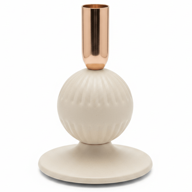 Cream & Rose Gold Elegant Metal Candle Holder – 15cm - Al Kabayel Discount CentreCream & Rose Gold Elegant Metal Candle Holder – 15cmHome Décor AccentsAKDCAl Kabayel Discount Centre