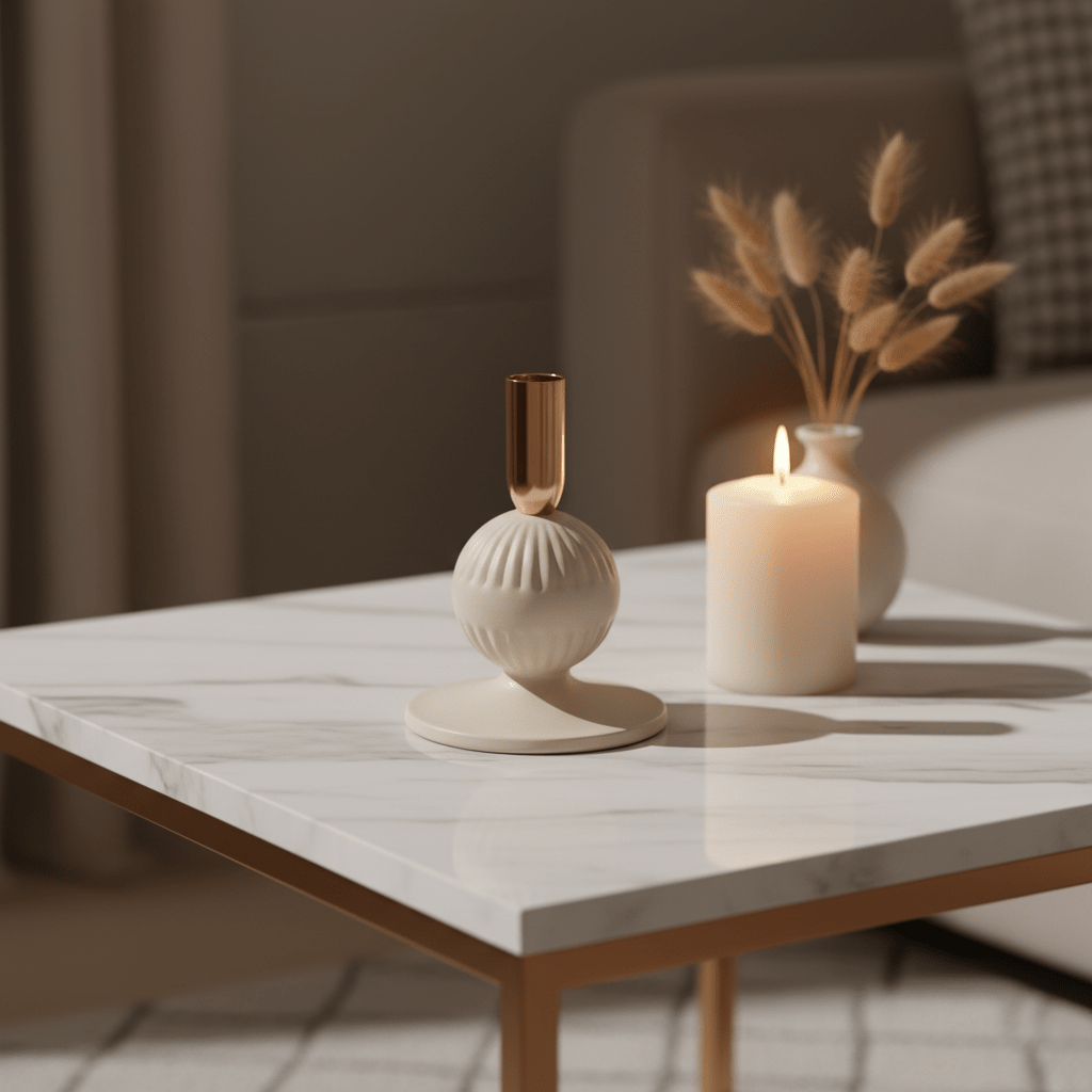 Cream & Rose Gold Elegant Metal Candle Holder – 15cm - Al Kabayel Discount CentreCream & Rose Gold Elegant Metal Candle Holder – 15cmHome Décor AccentsAKDCAl Kabayel Discount Centre