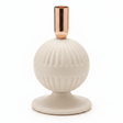 Cream & Rose Gold Metal Ribbed Candle Holder | Elegant Sphere Base | 18cm - Al Kabayel Discount CentreCream & Rose Gold Metal Ribbed Candle Holder | Elegant Sphere Base | 18cmHome Décor AccentsAKDCAl Kabayel Discount Centre
