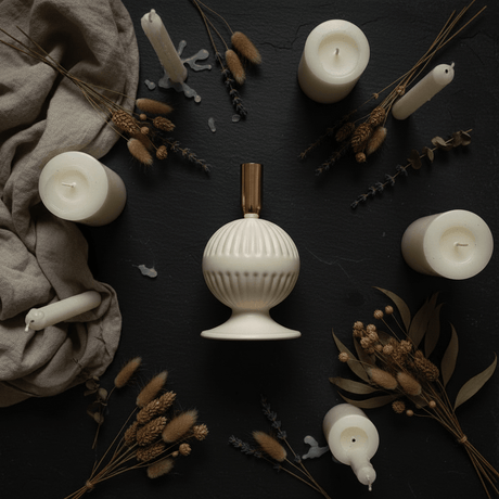 Cream & Rose Gold Metal Ribbed Candle Holder | Elegant Sphere Base | 18cm - Al Kabayel Discount CentreCream & Rose Gold Metal Ribbed Candle Holder | Elegant Sphere Base | 18cmHome Décor AccentsAKDCAl Kabayel Discount Centre