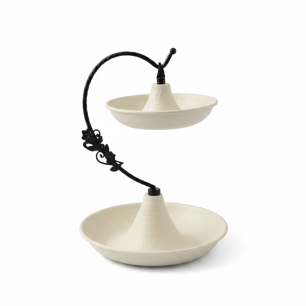 Cream Round 2-Tier Metal Serving Tray - 20 × 20 × 15 cm - Al Kabayel Discount CentreCream Round 2-Tier Metal Serving Tray - 20 × 20 × 15 cmServing TraysAKDCAl Kabayel Discount Centre