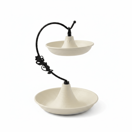 Cream Round 2-Tier Metal Serving Tray - 20 × 20 × 15 cm - Al Kabayel Discount CentreCream Round 2-Tier Metal Serving Tray - 20 × 20 × 15 cmServing TraysAKDCAl Kabayel Discount Centre