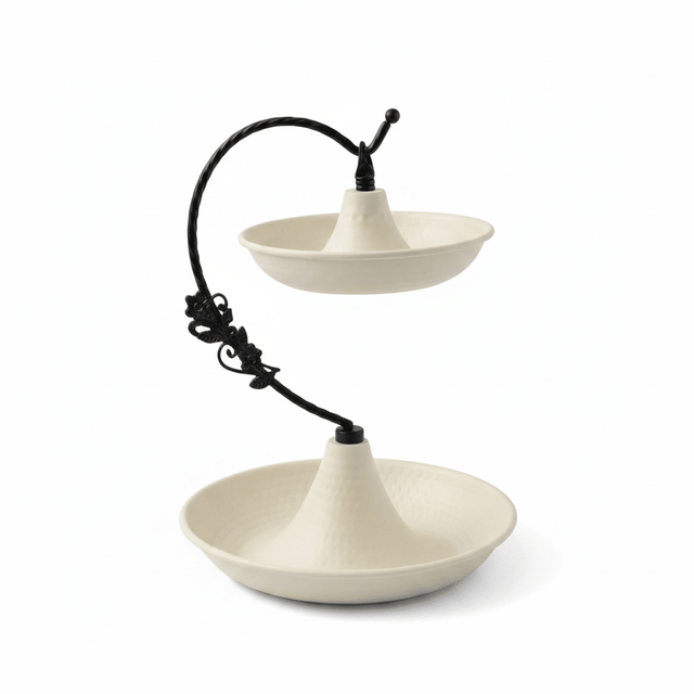 Cream Round 2-Tier Metal Serving Tray - 20 × 20 × 15 cm - Al Kabayel Discount CentreCream Round 2-Tier Metal Serving Tray - 20 × 20 × 15 cmServing TraysAKDCAl Kabayel Discount Centre