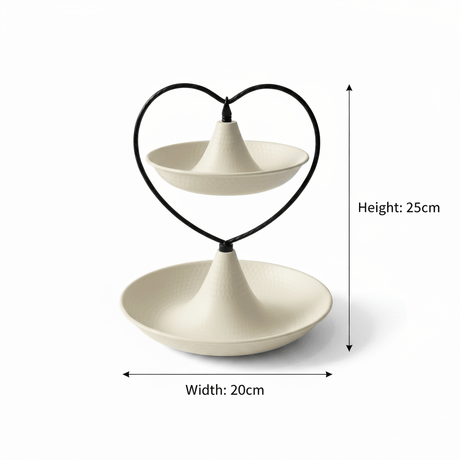 Cream Round 2-Tier Metal Serving Tray - 25 × 20 cm - Al Kabayel Discount CentreCream Round 2-Tier Metal Serving Tray - 25 × 20 cmServing TraysAKDCAl Kabayel Discount Centre