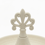 Cream Round Metal Serving Tray with Ornate Finial - 15×13 cm - Al Kabayel Discount CentreCream Round Metal Serving Tray with Ornate Finial - 15×13 cmServing TraysAKDCAl Kabayel Discount Centre