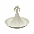 Cream Round Metal Serving Tray with Ornate Finial - 26×18 cm - Al Kabayel Discount CentreCream Round Metal Serving Tray with Ornate Finial - 26×18 cmServing TraysAKDCAl Kabayel Discount Centre